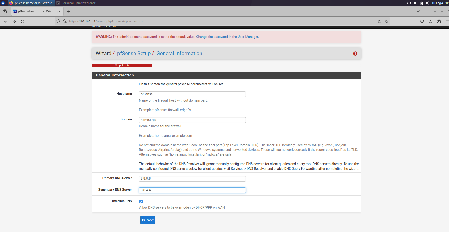 pfsense setup